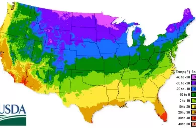 مناطق کشاورزی آمریکا بر اساس نقشه‌ی مقاومت گیاهان